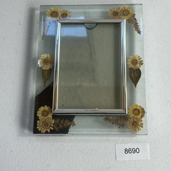Vintage Pressed Dried Flowers Glass Picture Frame Botanical Floral Art Decor - Picture 9 of 9